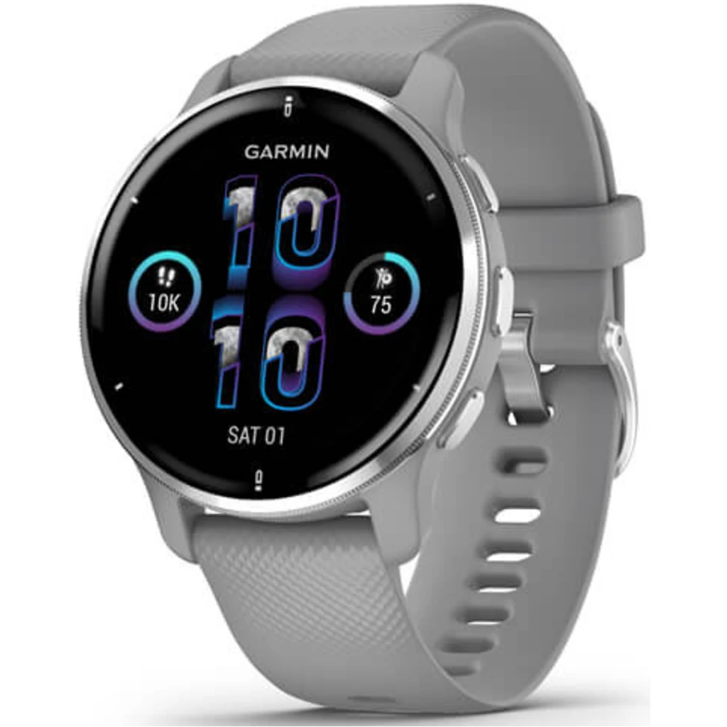 Смарт-годинник GARMIN Venu 2 Plus Silver Stainless Steel Bezel With Powder Grey Case and Silicone Band (010-02496-00/10)