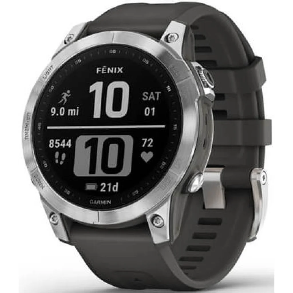 Смарт-годинник GARMIN Fenix 7 Silver with Graphite Band (010-02540-00/01)