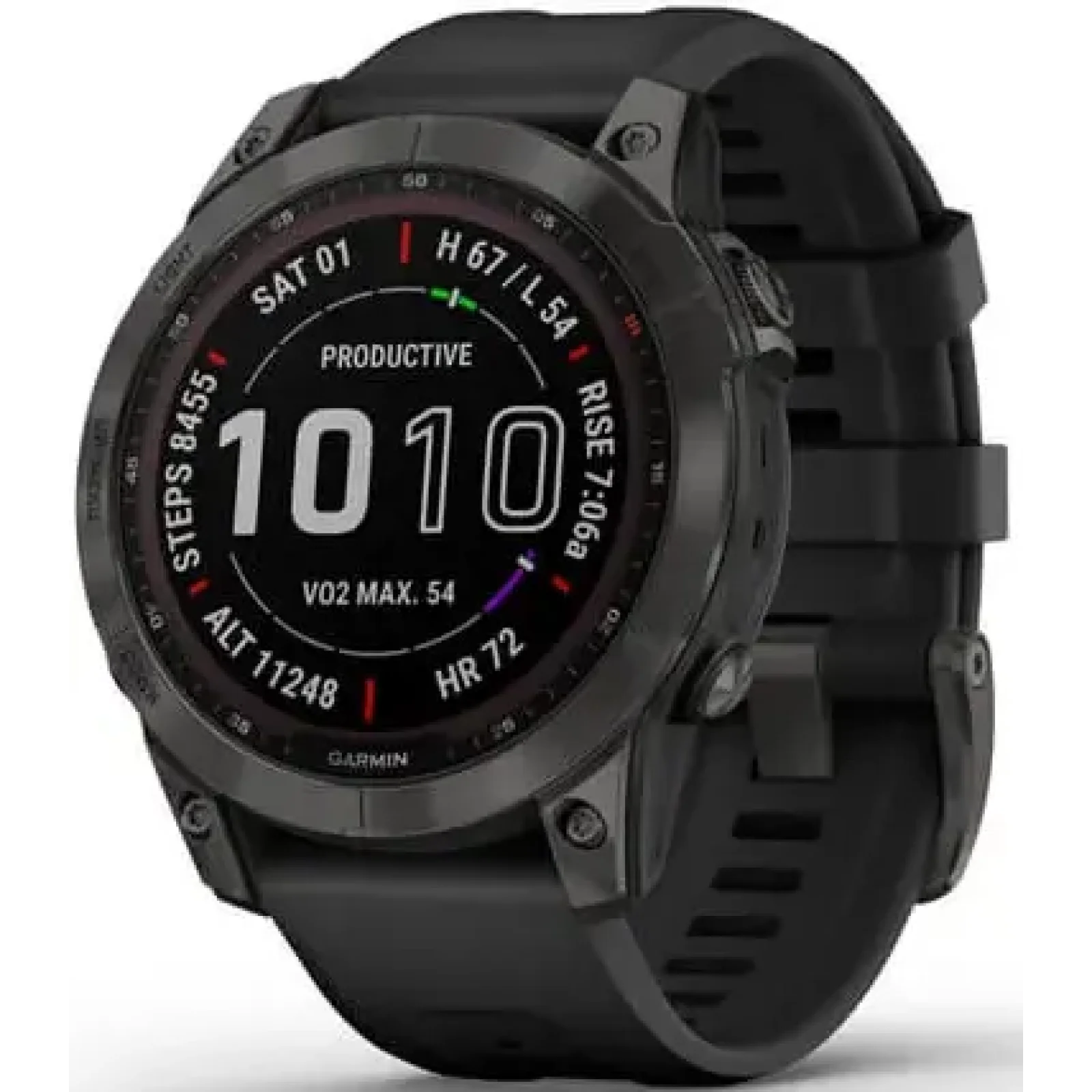 Смарт-годинник GARMIN Fenix 7 Sapphire Solar Carbon Gray DLC Titanium with Black Band (010-02540-20/21)