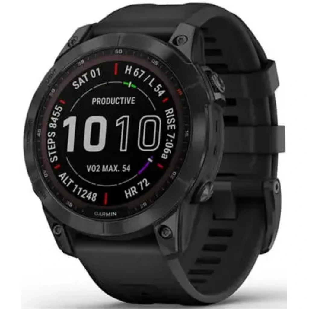 Смарт-годинник GARMIN Fenix 7 Sapphire Solar Black DLC Titanium with Black Band (010-02540-34/35)