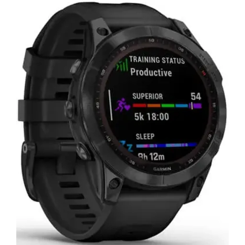 Смарт-годинник GARMIN Fenix 7 Sapphire Solar Black DLC Titanium with Black Band (010-02540-34/35)