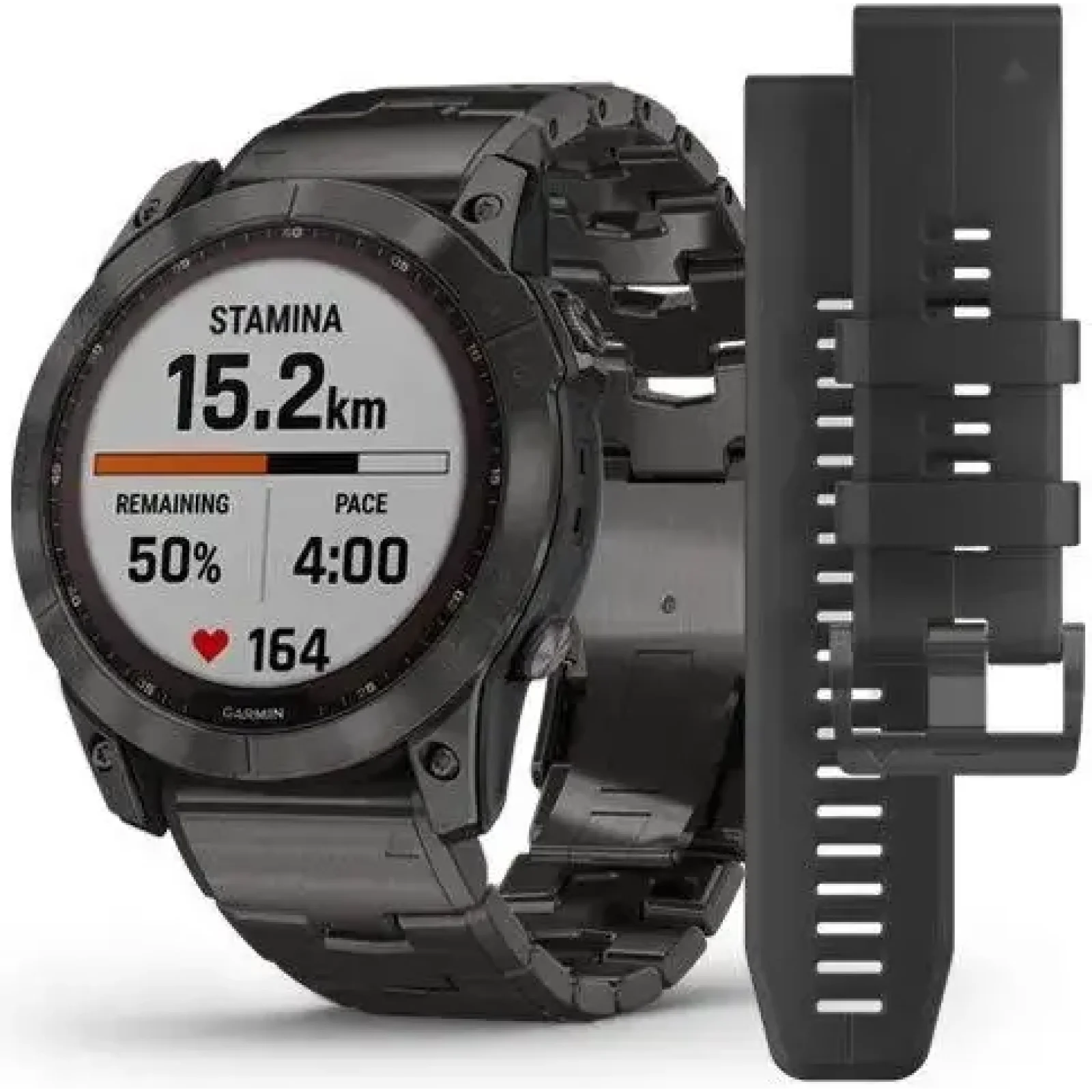 Смарт-годинник GARMIN Fenix 7 Sapphire Solar Carbon Gray DLC Titanium with Carbon Gray DLC Vented Titanium Band (010-02540-39)
