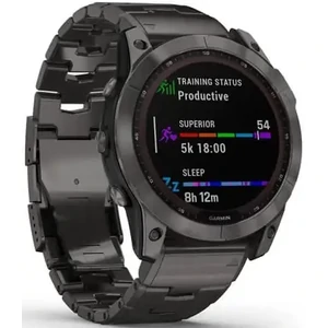 Смарт-годинник GARMIN Fenix 7 Sapphire Solar Carbon Gray DLC Titanium with Carbon Gray DLC Vented Titanium Band (010-02540-39)