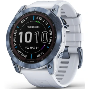 Смарт-годинник Garmin Fenix 7X Sapphire Solar Mineral Blue DLC Titanium with Whitestone Band (010-02541-14/15)