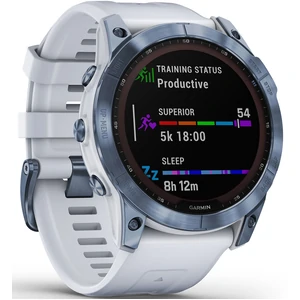 Смарт-годинник GARMIN Fenix 7X Sapphire Solar Mineral Blue DLC Titanium with Whitestone Band (010-02541-14/15)
