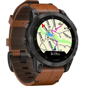 Смарт-годинник GARMIN Epix (Gen 2) Sapphire Black Titanium with Chestnut Leather Band (010-02582-30)