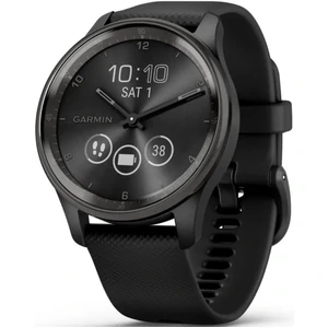Смарт-годинник Garmin Vivomove Trend Slate Stainless Steel Bezel with Black Case and Silicone Band (010-02665-00)