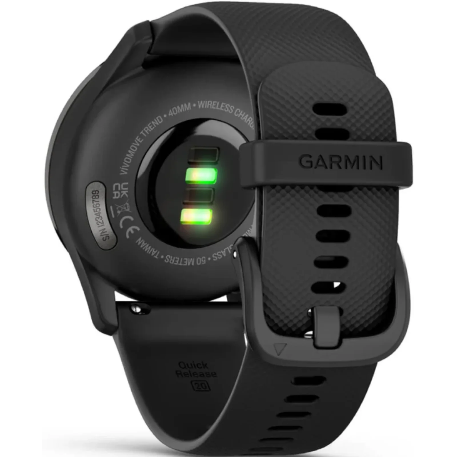 Смарт-годинник GARMIN Vivomove Trend Slate Stainless Steel Bezel with Black Case and Silicone Band (010-02665-00)