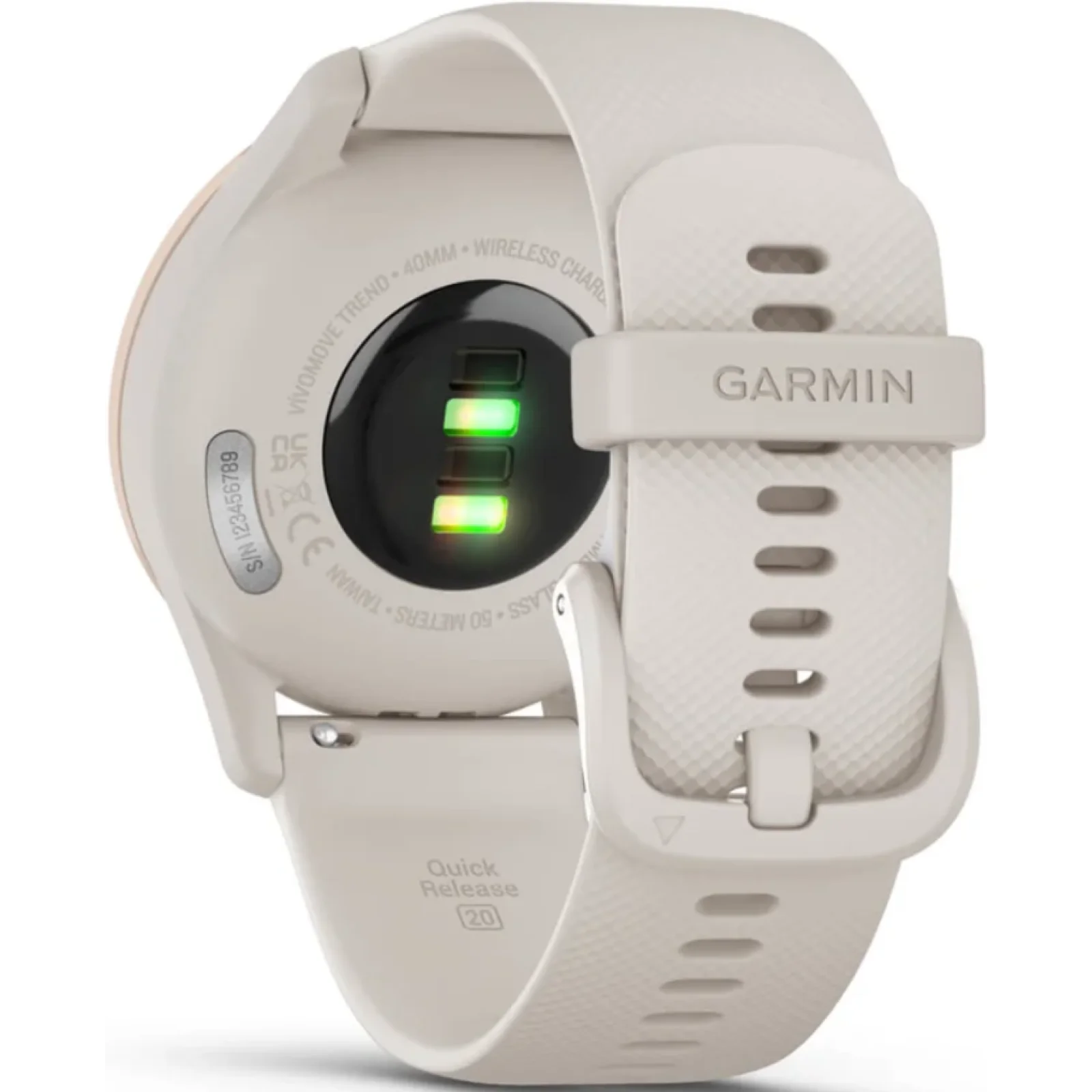Смарт-годинник GARMIN Vivomove Trend Peach Gold Stainless Steel Bezel with Ivory Case and Silicone Band (010-02665-01) UA