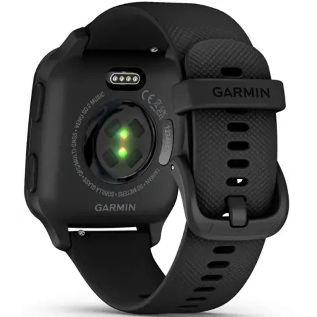 Смарт-годинник Garmin Venu Sq 2 Music Edition Slate Aluminium Bezel with Black Case and Silicone Band (010-02700-00/10/80)
