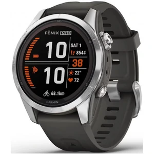 Смарт-годинник Garmin Fenix 7S Pro Solar Silver with Graphite Band (010-02776-00/01)