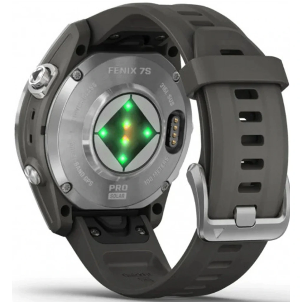 Смарт-годинник GARMIN Fenix 7S Pro Solar Silver with Graphite Band (010-02776-00/01)