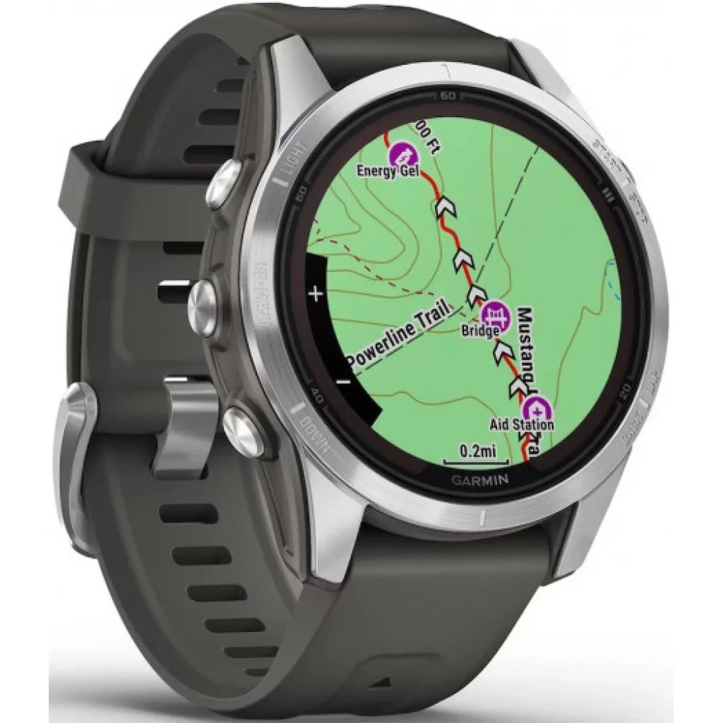 Смарт-годинник GARMIN Fenix 7S Pro Solar Silver with Graphite Band (010-02776-00/01)