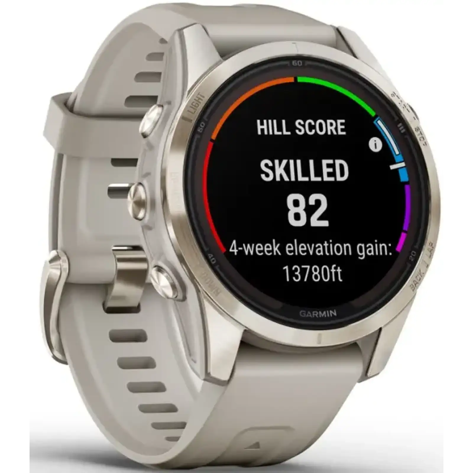 Смарт-годинник GARMIN Fenix 7S Pro Sapphire Solar Soft Gold with Light Sand Band (010-02776-14/15)