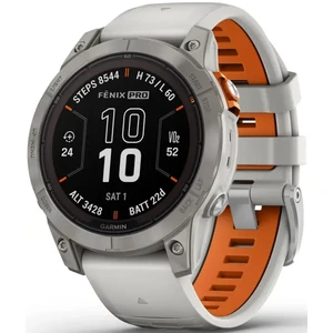 Смарт-часы Garmin Fenix 7 Pro Sapphire Solar Titanium with Fog Gray/Ember Orange Band (010-02777-20/21)