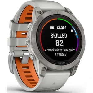 Смарт-часы GARMIN Fenix 7 Pro Sapphire Solar Titanium with Fog Gray/Ember Orange Band (010-02777-20/21)