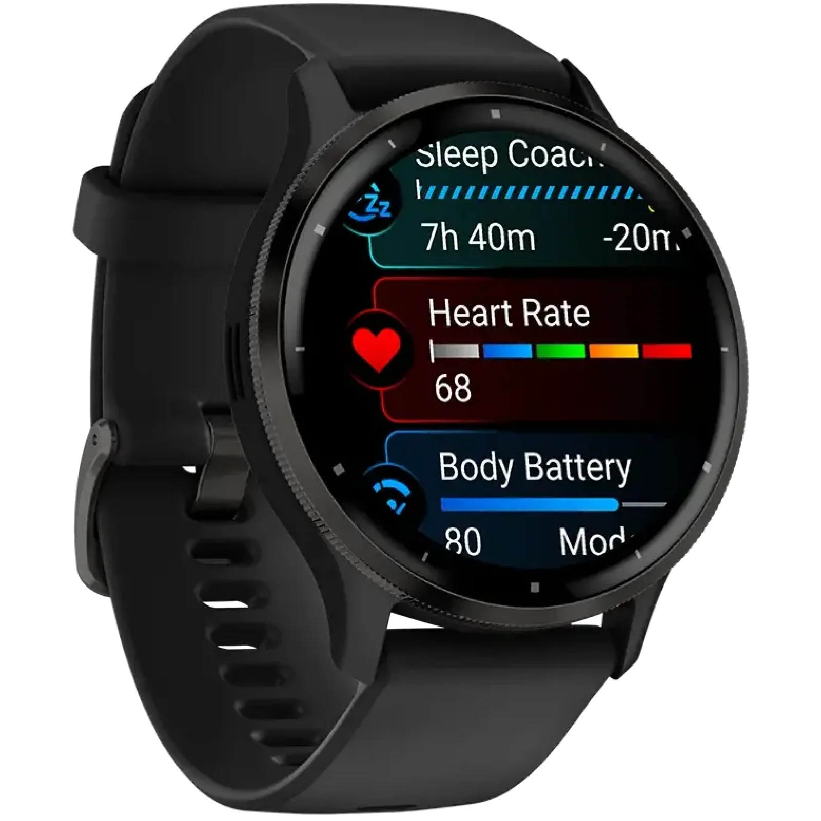 Смарт-годинник GARMIN Venu 3 Slate Stainless Steel Bezel with Black Case and Silicone Band (010-02784-01/51)