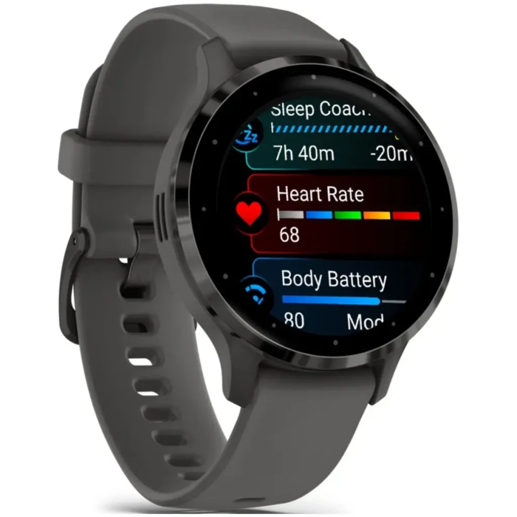 Смарт-годинник GARMIN Venu 3S Slate Stainless Steel Bezel with Pebble Gray Case and Silicone Band (010-02785-00/50)