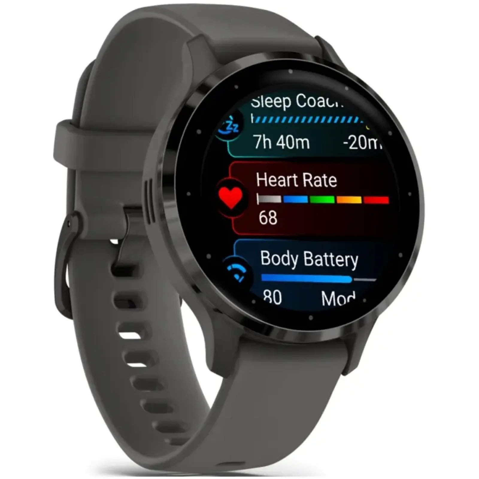 Смарт-годинник GARMIN Venu 3S Slate Stainless Steel Bezel with Pebble Gray Case and Silicone Band (010-02785-00/50)