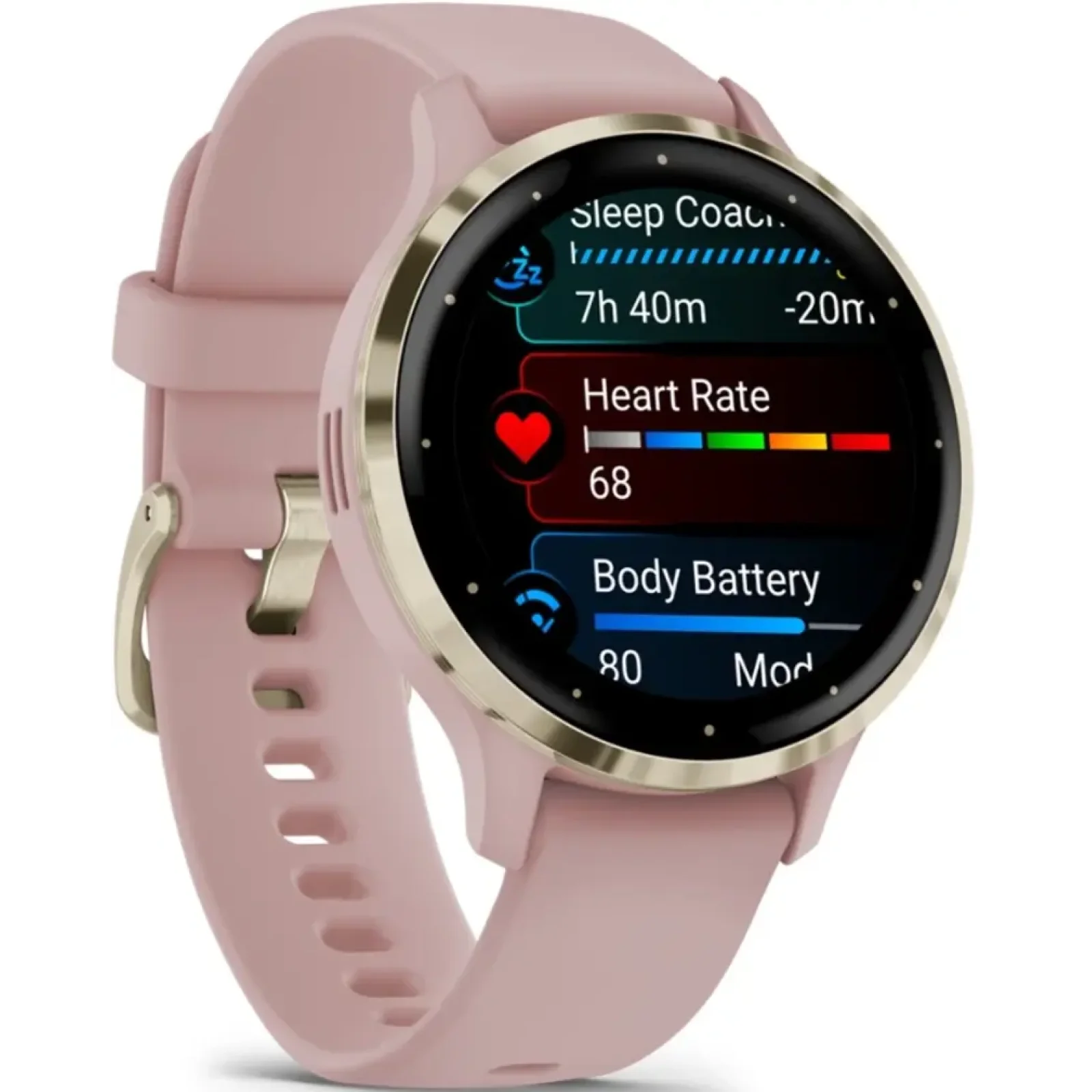 Смарт-годинник GARMIN Venu 3S Soft Gold Stainless Steel Bezel with Dust Rose Case and Silicone Band (010-02785-03/53)