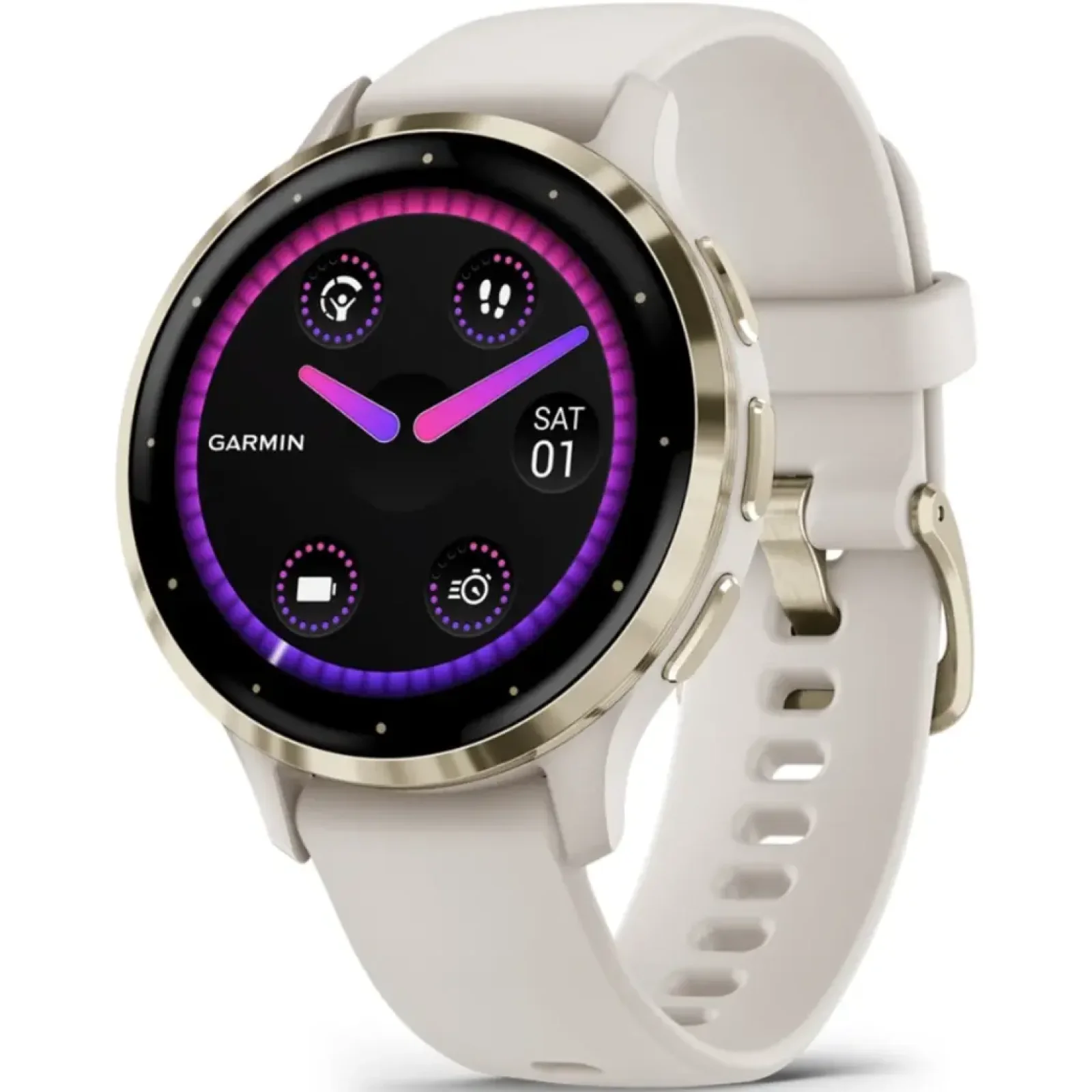 Смарт-часы GARMIN Venu 3S Soft Gold Stainless Steel Bezel with Ivory Case and Silicone Band (010-02785-04/54)