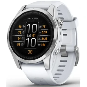 Смарт-годинник Garmin Epix Pro (Gen 2) 42mm Silver with Whitestone Band (010-02802-00/01)
