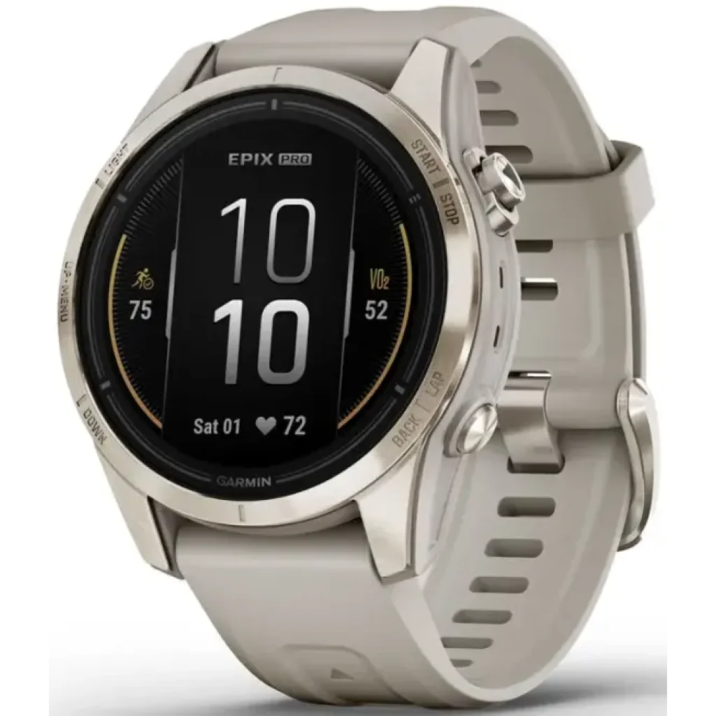 Смарт-годинник GARMIN Epix Pro (Gen 2) Sapphire Edition 42mm Soft Gold with Light Sand Band (010-02802-10/11)