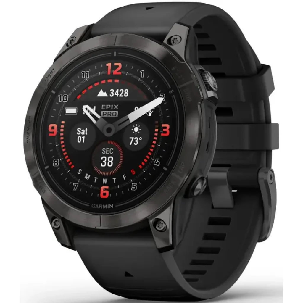 Смарт-годинник GARMIN Epix Pro (Gen 2) Sapphire Edition 47mm Carbon Grey DLC Titanium with Black Band (010-02803-10/11)