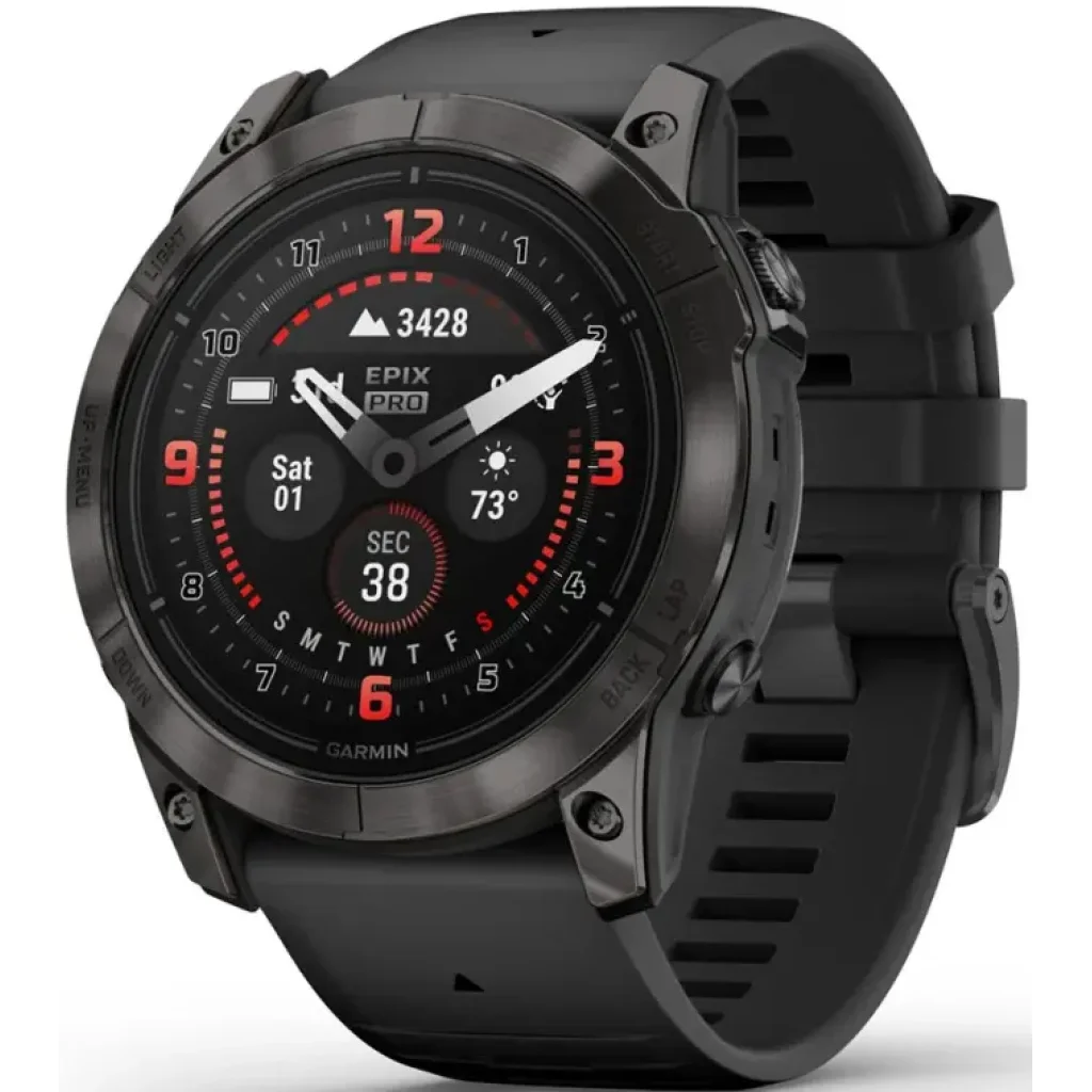 Смарт-годинник GARMIN Epix Pro (Gen 2) Sapphire Edition 51mm Carbon Grey DLC Titanium with Black Band (010-02804-00/01)