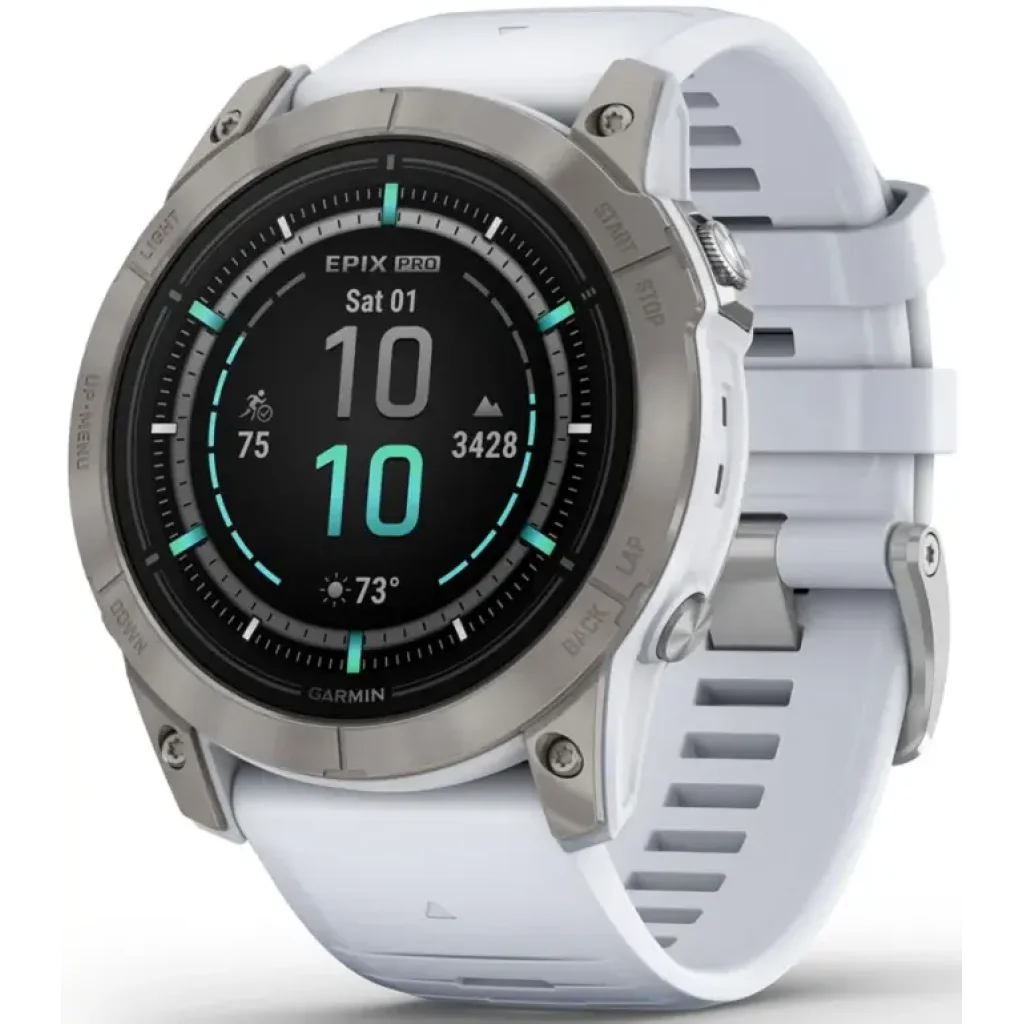 Смарт-годинник GARMIN Epix Pro (Gen 2) Sapphire Edition 51mm Titanium with Whitestone Band (010-02804-10/11)