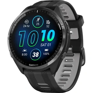 Смарт-годинник Garmin Forerunner 965 Carbon Gray Titanium Bezel with Black Case and Black/Powder Gray Silicone Band (010-02809-00/10/80)