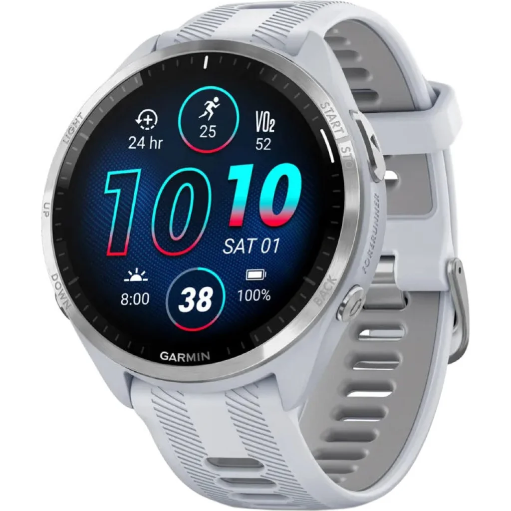 Смарт-годинник Garmin Forerunner 965 Titanium Bezel with Whitestone Case and Whitestone/Powder Gray Silicone Band (010-02809-01/11/81)