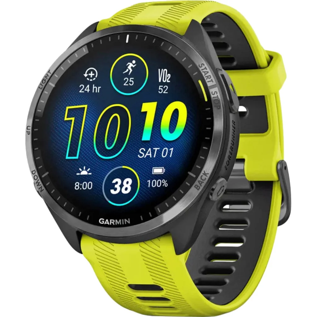 Смарт-годинник Garmin Forerunner 965 Carbon Gray Titanium Bezel with Black Case and Amp Yell/Black S. Band (010-02809-02/12/82)