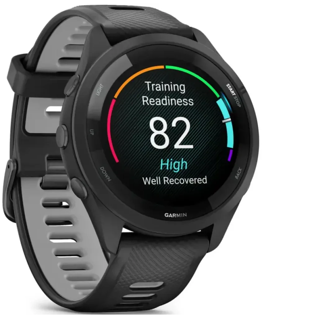 Смарт-часы GARMIN Forerunner 265 Black Bezel and Case with Black/Powder Gray Silicone Band (010-02810-00/10/50)