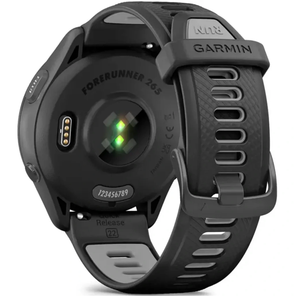 Смарт-часы GARMIN Forerunner 265 Black Bezel and Case with Black/Powder Gray Silicone Band (010-02810-00/10/50)
