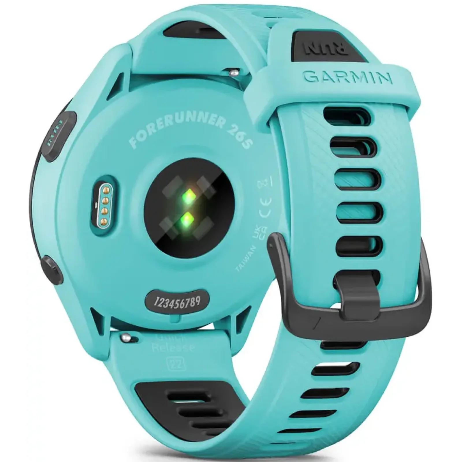 Смарт-часы GARMIN Forerunner 265 Black Bezel with Aqua Case and Aqua/Black Silicone Band (010-02810-02/12/52)