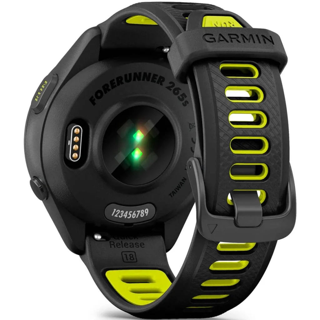 Смарт-годинник GARMIN Forerunner 265S Black Bezel and Case with Black/Amp Yellow Silicone Band (010-02810-03/13/53) UA
