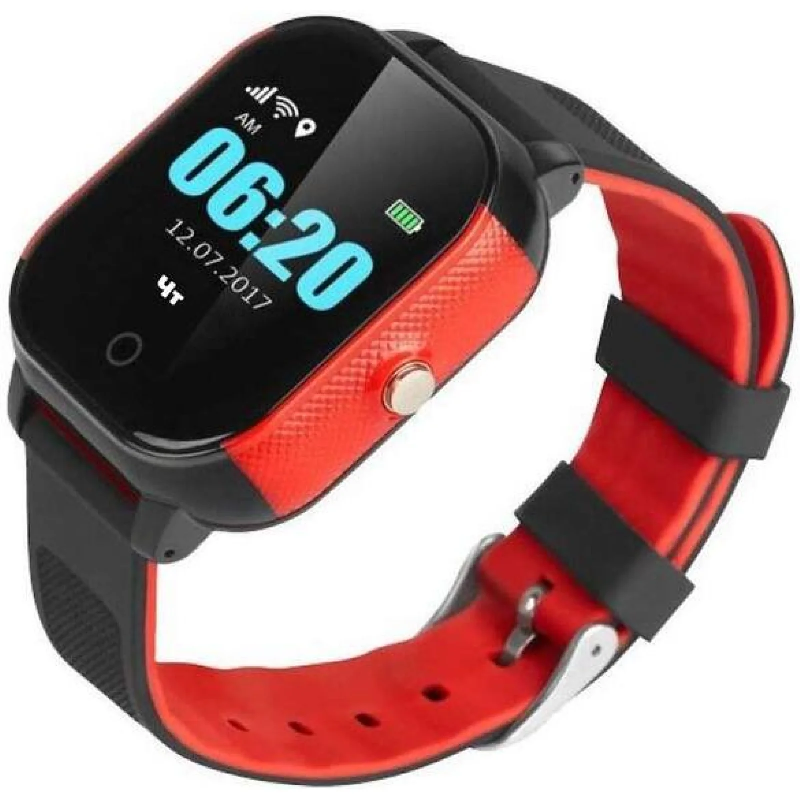 Детские телефон-часы с GPS трекером GOGPS ME K23 Черные с красным UA