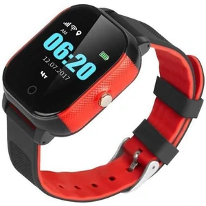 Детские телефон-часы с GPS трекером GOGPS ME K23 Черные с красным UA