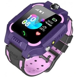Детские телефон-часы с GPS трекером GOGPS ME K24 Пурпурные UA