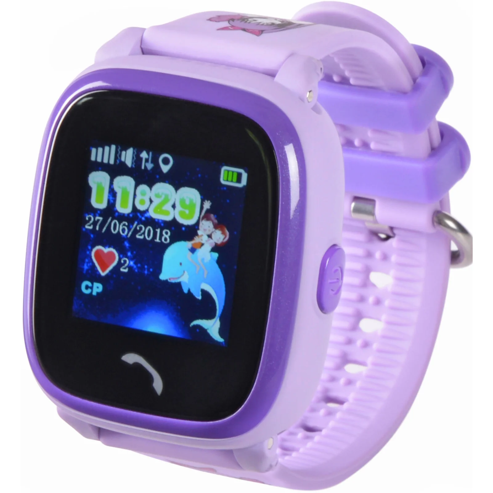 Детские телефон-часы с GPS трекером GOGPS ME K25 Пурпурные UA