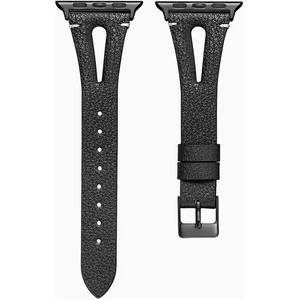 Шкіряний ремінець Genuine Leather Slim Breathable Black для Apple Watch 38mm/40mm