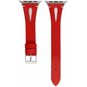 Шкіряний ремінець Genuine Leather Slim Breathable Red для Apple Watch 42mm/44mm