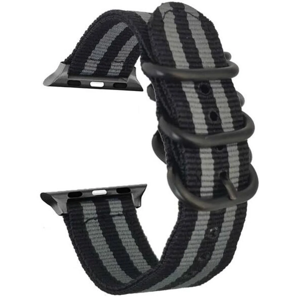 Ремінець Nylon Nato Strap Apple Watch 42mm/44mm Black Grey