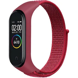 Цвет: Красный - Ремешок Nylon Strap Red для Mi Band 3, Mi Band 4, Mi Band 5