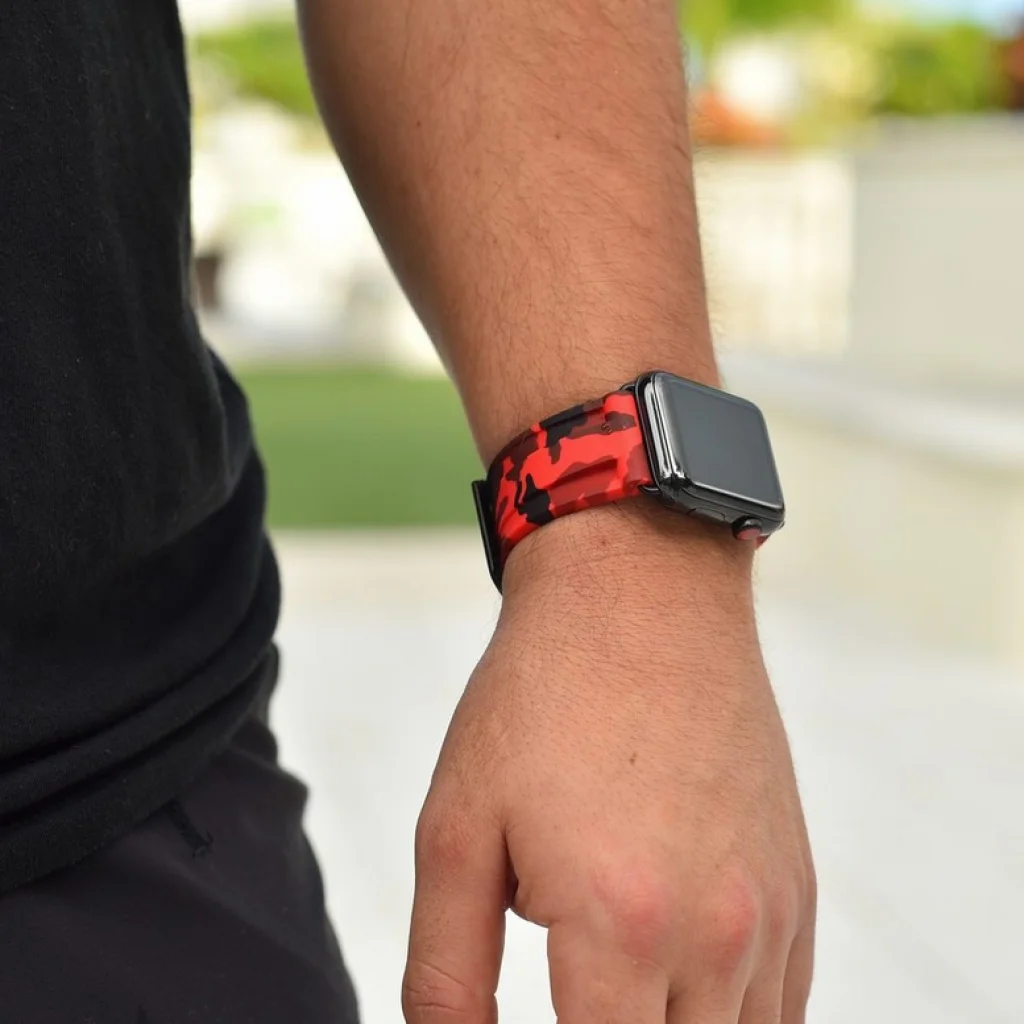 Силіконовий ремінець Solar Red Camo Strap для Apple Watch 42mm/44mm