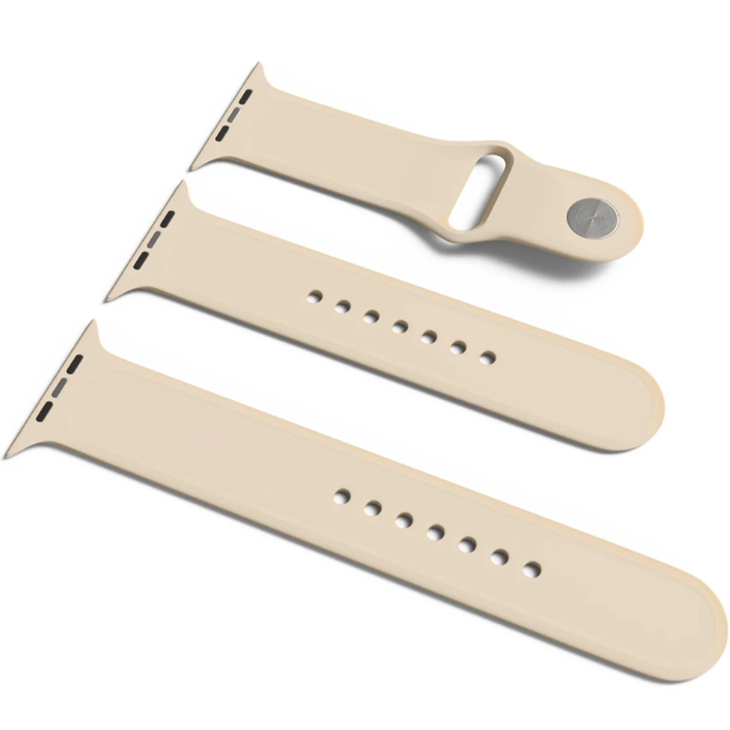 Силіконовий ремінець Apple Watch Sport Band 38mm/40mm S/M&M/L 3pcs Antigue White (HQCo)