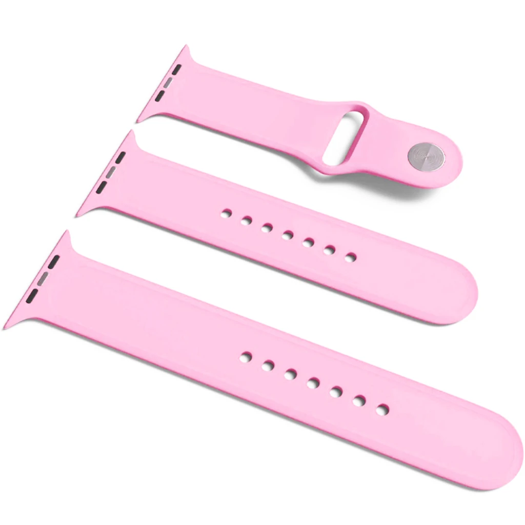 Силіконовий ремінець Apple Watch Sport Band 42mm/44mm S/M&M/L 3pcs Light Pink (HQCo)