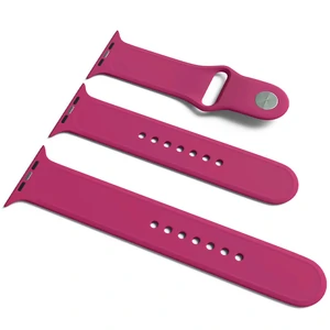 Колір: Бордовий - Силіконовий ремінець Apple Watch Sport Band 42mm/44mm S/M&M/L 3pcs Marsala (HQCo)
