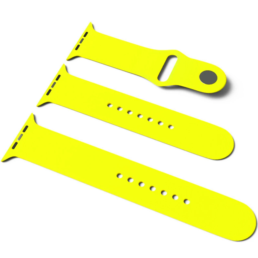 Силіконовий ремінець Apple Watch Sport Band 38mm/40mm S/M&M/L 3pcs Neon Yellow (HQCo)